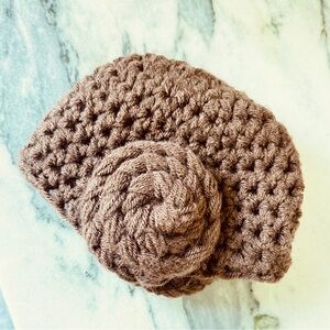 Princess Leia Handmade Brown Crochet Beanie
